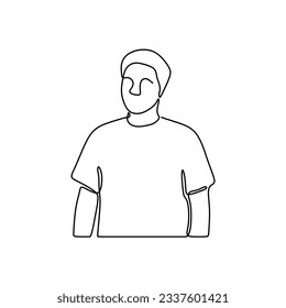 Hombre de arte de una sola línea con fondo blanco