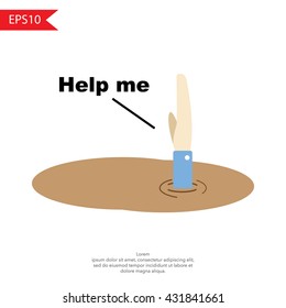 A man sinking into quicksand vector