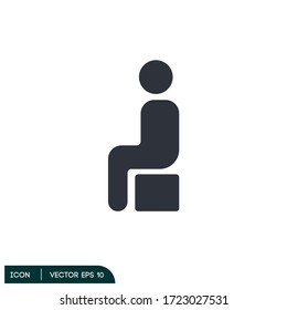 man sit icon illustration design element vector eps 10