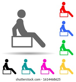 Man, sit multi color style icon. Simple glyph, flat vector of man sitting on icons for ui and ux, website or mobile application