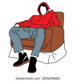 Man sit on a chair vector ilustration