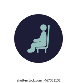 man sits icon