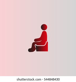 man sits icon