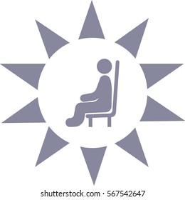 man sits icon