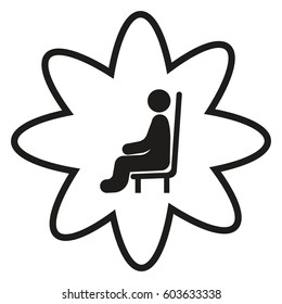 man sits icon