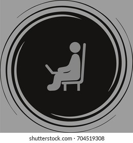 man sits icon