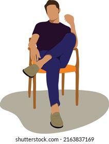 man sits on a chair vector