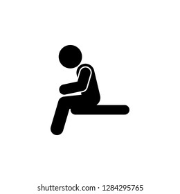 man sits on the edge icon. Simple glyph vector of universal set icons for UI and UX, website or mobile application