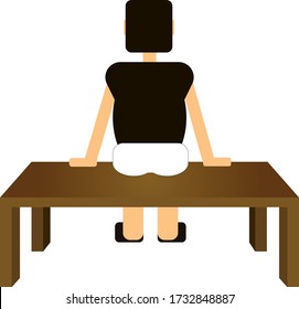 A man sitting alone on a bench in