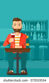 Man sitting at bar.
