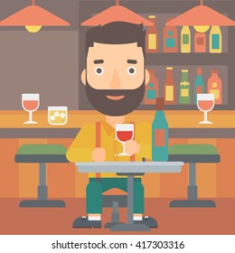 Man sitting at bar.