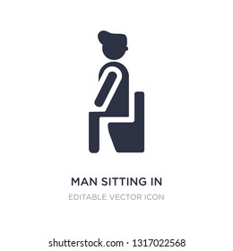 man sitting in the bathroom icon on white background. Simple element illustration from People concept. man sitting in the bathroom icon symbol design.