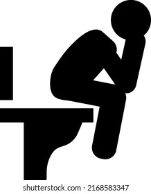 Man sitting bathroom vector icon on white background..eps
