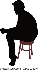 a man sitting body silhouette vector