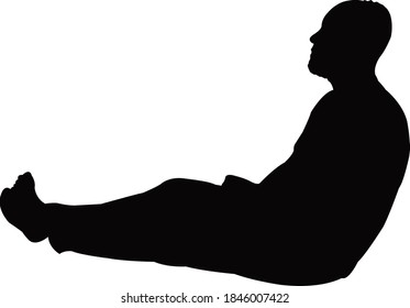un vector de silueta de cuerpo sentado de hombre