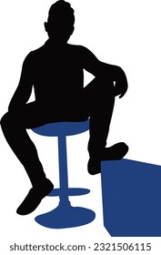 a man sitting body silhouette vector