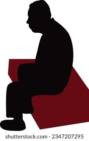 a man sitting body silhouette vector