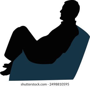 a man sitting body silhouette vector