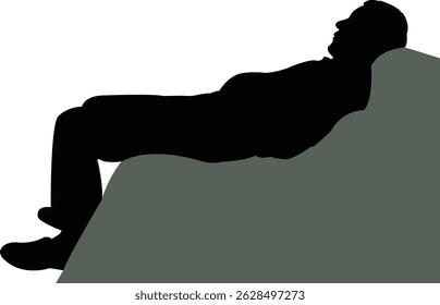 a man sitting body silhouette vector