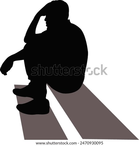 a man sitting body silhouette vector
