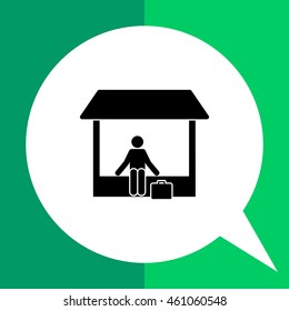 Man Sitting in Bus Shelter Icon