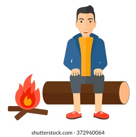 Man sitting at camp.