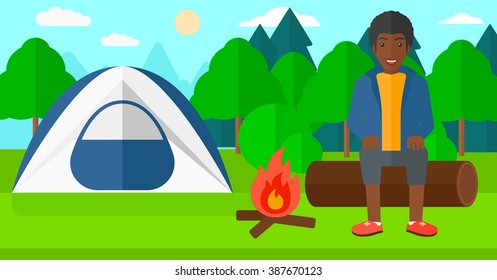 Man sitting at camp.