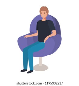Man Sitting On Chair Images, Stock Photos & Vectors | Shutterstock