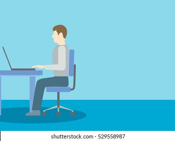 Man sitting at a computer