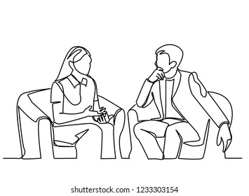 man sitting consulting business secretary.
Vector illustrations