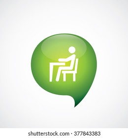 man sitting at the desk icon, on white background