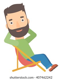 Man sitting in a folding chair.