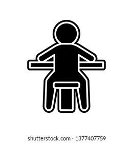 a man sitting at a game in a casino icon. Element of Casino for mobile concept and web apps icon. Glyph, flat icon for website design and development, app development