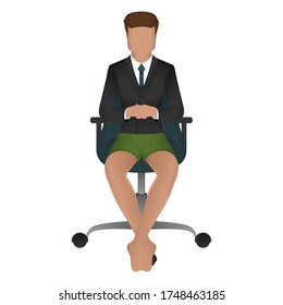 Man sitting in an office chair - Vector