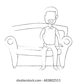 man sitting on armchair