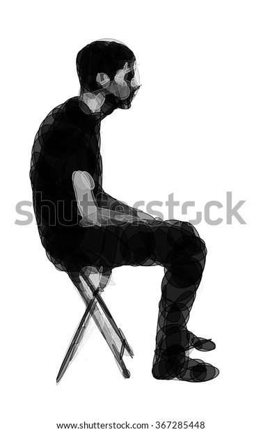 Man Sitting On Chair Bad Posture Stock Vector (Royalty Free) 367285448