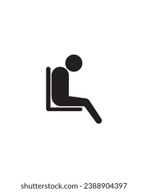 man sitting on chair icon, vector best flat icon.