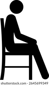 Man sitting on chair icon. Human signs and symbols.
