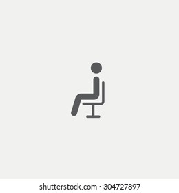 Man Sitting On A Chair Icon