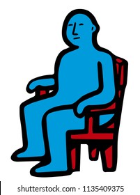 man sitting on a chair, resting