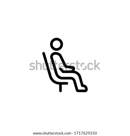 Man sitting on a chair simple black line web icon vector illustration. Editable stroke. 48x48 Pixel Perfect.