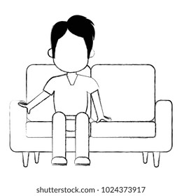 man sitting on the couch