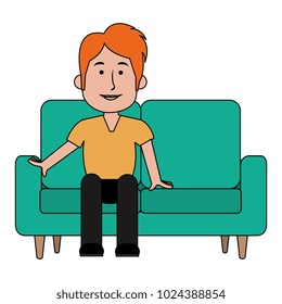 man sitting on the couch