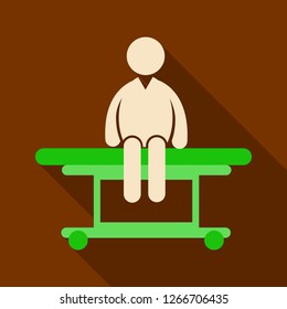 man is sitting on a medical couch isolated vector illustration