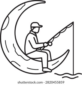 Man sitting moon crescent