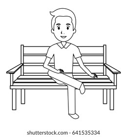 man sitting on park chair