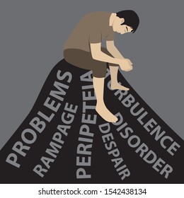 A man sitting on problems shadow hill.