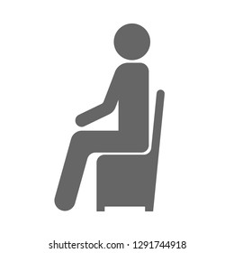 Man sitting on seat. Vector.