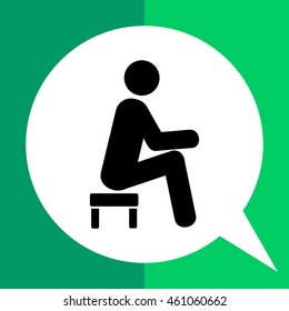 Man Sitting on Small Stool Icon
