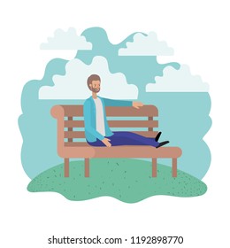 man sitting in park chair avatar character